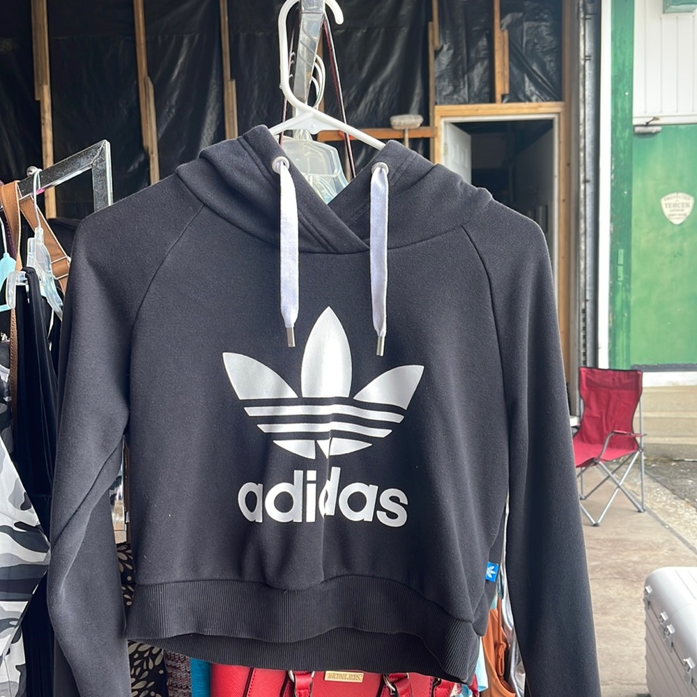 black adidas crop top